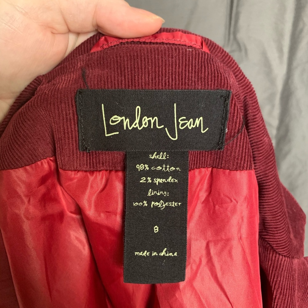 London Jean Burgundy Corduroy Jacket